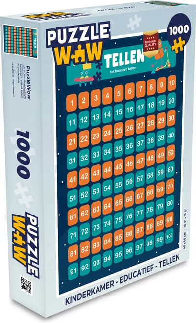 Puzzel Kinderkamer - Educatief - Tellen - Meiden - Jongetjes - Kinderen - Blauw - Kindje - Legpuzzel - Puzzel 1000 stukjes volwassenen