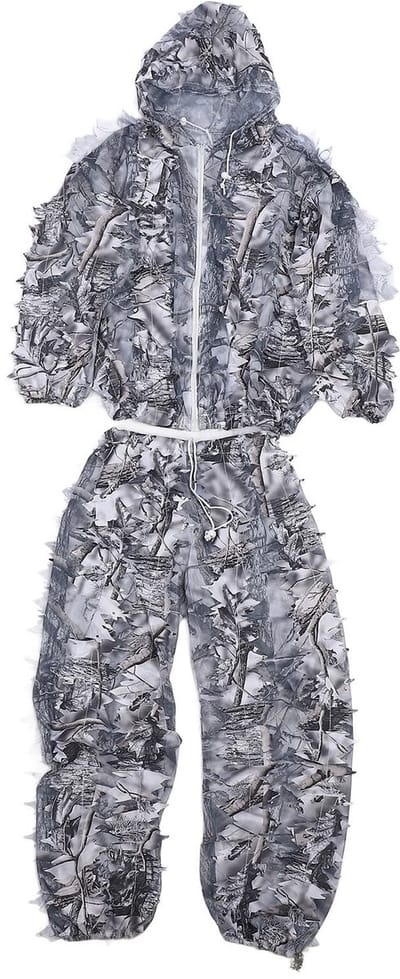 Allecto - Sneeuw Ghilliekostuum - Camo Jacht Outfit - Perfect voor Jagers - Sneeuwcamouflagepak - Winter Ghilliekostuum - Ideaal voor Buitenactivit...