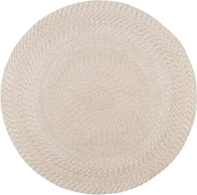 Artichok Macy Vloerkleed Zandkleur - Gerecycled Kunststof - Rond Kleed - Buitenkleed - Scandinavisch - Beige - Ø 120 cm