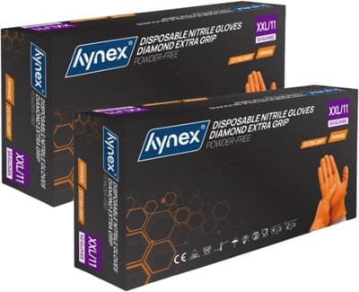 Hynex Diamond Extra Grip Nitrile PF (2x stuk) 8,0 gr - XXL - Orange – 50 box