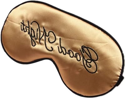 100% echt natuurlijk slaapmasker met verstelbare band voor goede nachtrust - blokkeert licht met oog- en slaapbescherming - goud en zwart