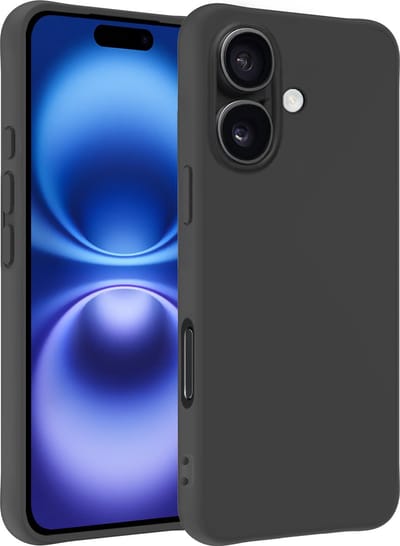 Hoesje - Geschikt voor Apple iPhone 16 - Sterk & Shockproof - Siliconen Case - Hoes Cover - Telefoonhoes - Zwart