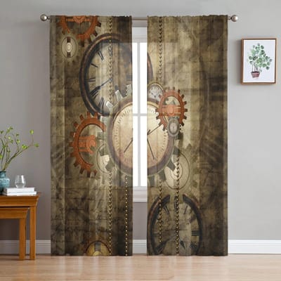 Trein- en treinreis raamdecoratie Tule moderne transparante gordijnen voor keuken woonkamer de slaapkamer gordijnen decoratie W135 x H114cm