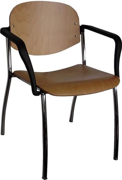 Vergaderstoel Ruby kleur Zwart materiaal Stof Met armleuningen framekleur Zwart (RAL9011)