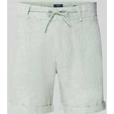 Linenshorts met strikceintuur en achterzakken