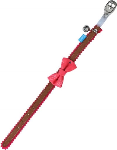 lief! Girls - kattenhalsband met strik - 45 cm - Roze