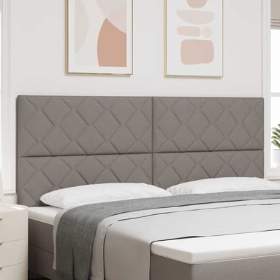 vidaXL - LED - Hoofdbord - Taupe - Stof