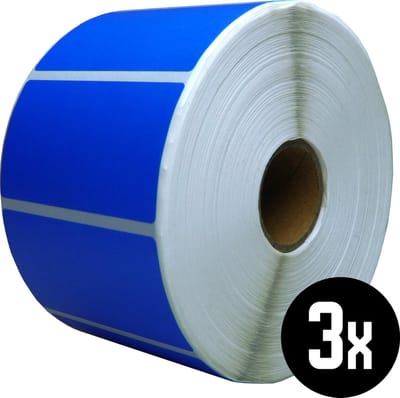 DULA Compatible Zebra Labels 57x32mm - 1500 etiketten per rol - kern 25mm - Blauw - Permanent - 3 ro