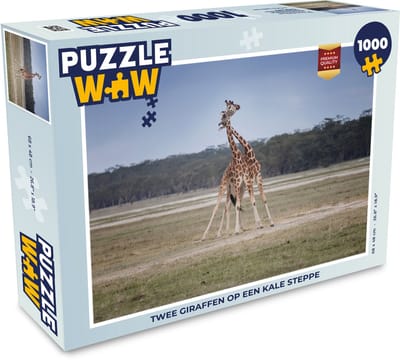 Puzzel Twee giraffen op een kale steppe - Legpuzzel - Puzzel 1000 stukjes volwassenen