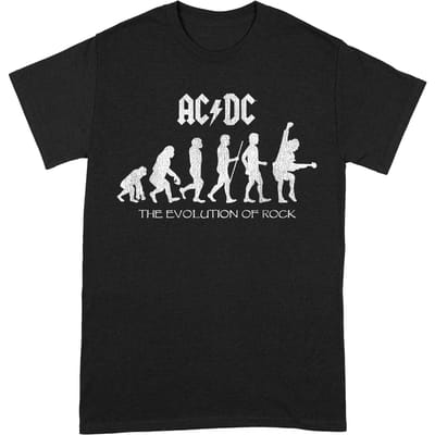 AC/DC Unisex Volwassenen De Evolutie van Rock T-Shirt (Zwart)