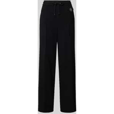 Straight leg stoffen broek met vaste persplooien, model 'Chiara'