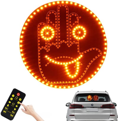 longziming - Auto Vinger Licht - En-Uitdrukking Licht - 14 Modi Handgebaar Signalen - 2-in-1 Car Expression Gesture Lights - Grappig gebaarlicht - Vingerlamp Voor Zelfexpressie - auto-accessoire