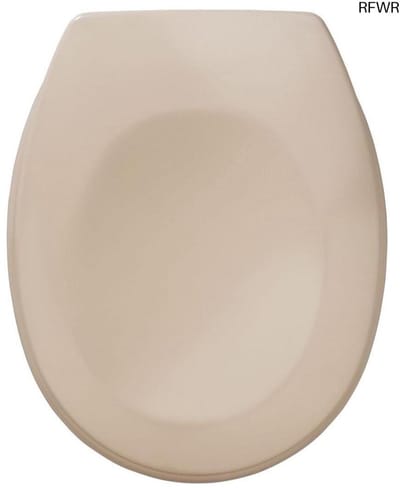 RFWR® Antibacteriële toiletbril Beige - Verstelbare roestvrijstalen bevestiging, Duroplast, 35 x 44,4 cm