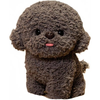 2030Cm Bichon Frise Hond Pluche Speelgoed Staand Cartoon Dier Grijs Wit Tong Uit Puppy Pluche Knuffel Kalmerend Cadeau 20cm grijs