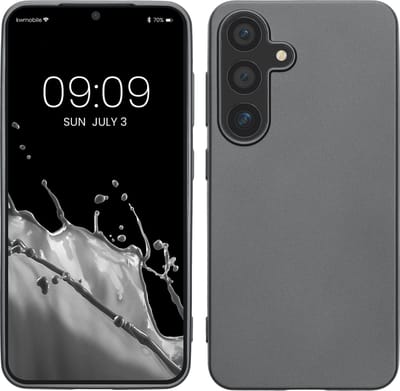 kwmobile telefoonhoesje geschikt voor Samsung Galaxy S25 - Hoesje voor smartphone - Back cover in metallic grijs