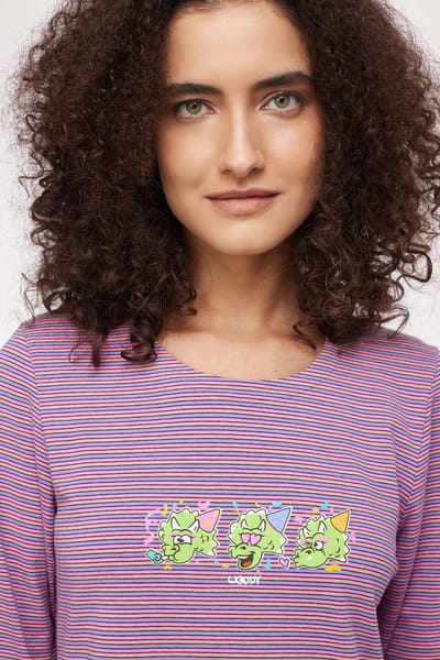 Woody Slaapkleedje roze-lila streep - maat 176/16J