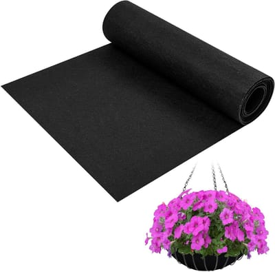 30 x 200 cm vilten plantenbak voering rol niet-geweven stof kokosmand voering alternatieve plant liner rol zwarte kokosvoeringen rol vervanging gemakkelijk te snijden voor plantenbak opknoping bloem