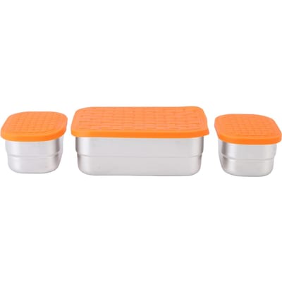 Ensemble de Récipients à Déjeuner et à Collation en Acier Inoxydable 230ml 720ml Étanche Acier Inoxydable 304 Alimentaire white