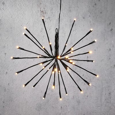 Luca Lighting - Firework verlichting zwart klassiek wit 42led IP44 - h21xd30cm - Woonaccessoires en seizoensgebondendecoratie  (Europese stekker )