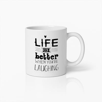 Inspirerende Koffiemok – "Het Leven Is Beter Als Je Lacht" – Positieve Cadeau voor Vrienden & Familie