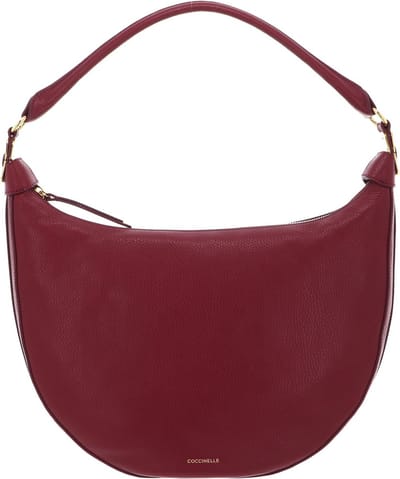 COCCINELLE Leren Schoudertas Sunnie Handbag Grained Leather Garnet Red Wijnrood