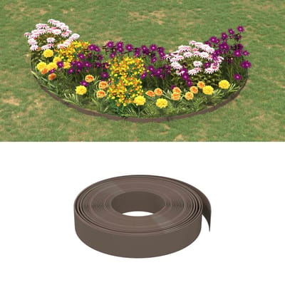 vidaXL - Tuinranden - 2 - st - 10 - m - 10 - cm - polyetheen - bruin