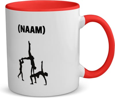Akyol - acrobatiek met je eigen naam koffiemok - theemok - rood - Acrobatiek - mensen die acrobatiek beoefenen - acrobaat - mensen die houden van acrobatiek - verjaardag - cadeau - kado - geschenk - gift - 350 ML inhoud