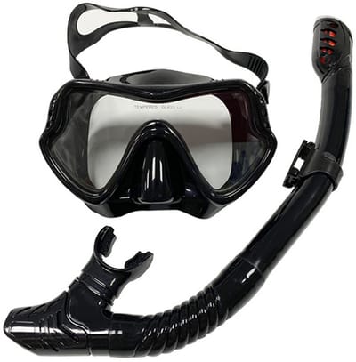 Hoogwaardige snorkelset – Duikmasker – Maat voor volwassenen – Inclusief 1 masker en 1 snorkel – Snorkel met siliconen mondstuk – Unisex – Zwart