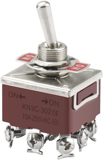 Allecto - Toggle switch - 3Pdt schakelaar - Duurzaam ontwerp - Bruin