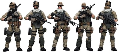 Actiefiguren Squad Pack - Militaire Figuren Set - Verzamelen Display - Gedetailleerd Ontwerp - 1/18 Schaal - Groen Camouflage