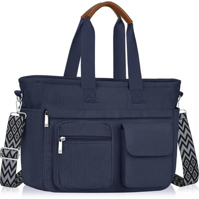 Dailygoods- Draagtassen Lichtgewicht - Corduroy Schoudertas - Handtas voor Dames - Verstelbare Crossbody - Laptopvak tot 14 inch - Waterdicht en Ruim