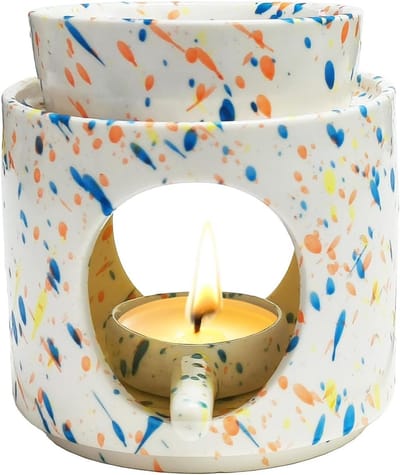 Geurkaarsenhouder van keramiek voor een sfeervolle ambiance met geurige theelichten en decoratie