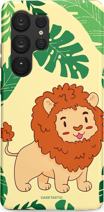 Casetastic Hoesje Geschikt voor Samsung S25 Ultra - Stijlvolle Beschermende Duo-layer Case - Jungle Leeuw Ontwerp