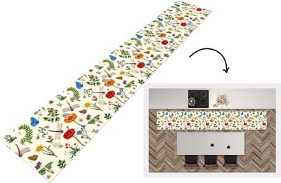 Keukenloper - Loper keuken - Insecten - Bloemen - Zomer - Regenboog - Patroon - 300x50 cm - Keukenloper vinyl