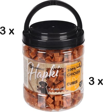 3 X FlamingoHapki koekjes met kip 100% tasty , glutenvrij , geen toegevoegde suiker 550 gr/pot (5400585175851) = 1.650 kg