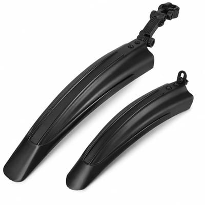Spatbord voor fiets, mountainbike-accessoires, spatbescherming, draagbaar, verstelbaar, verdikt vooraan en achter, spatborden voor MTB, racefiets, stadsfiets, 20-26 inch wielen (zwart)