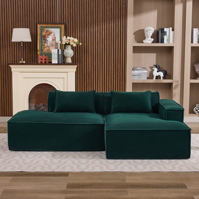 HAUSS SPOLE Zitbank - Compacte 3-Zits - Met Vering En Kussens - Voor Woonkamer, Appartement En Kantoor - Polyester Retro Groen