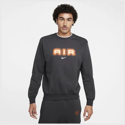 Nike Sportswear Swoosh Air Fleece Sweatshirt - Unisex - XS - Grijs/Rood/Wit