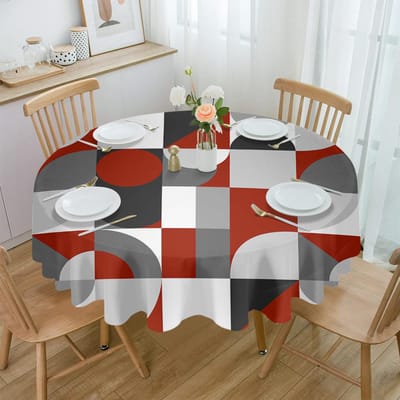 Noordse Retro Middeleeuws Geometrisch Abstract Rond Tafelkleed Waterdichte Tafelbeschermer Voor Bruiloftsfeest Decor Eettafelkleed 6pcs 33x48 Table mat