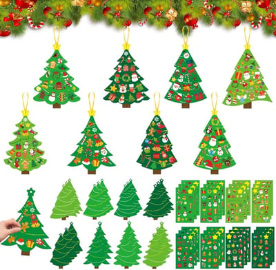 Creatieve kerstknutselset voor kinderen - 24-delige set voor kerstdecoratie, feestelijke activiteiten en klasprojecten