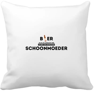 Akyol - bier, nu ik je aandacht heb je bent een geweldige schoonmoeder Kussen hoes - Mama - de beste schoonmoeder - moeder cadeautjes - moederdag - verjaardagscadeau - verjaardag - cadeau - geschenk - kado - gift - moeder artikelen - 40 bij 40 cm