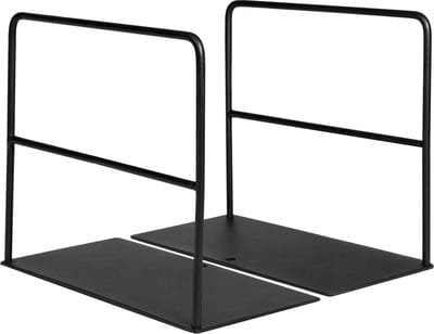 QUVIO Boekensteunen set van 2 - Boekenstandaard - Boekenhouder - Bookstand - Book holder - Boekensteun voor volwassenen - Tijdschriftenrek - Tijdschriftenhouder - Modern - Staal - Zwart - 15 x 7 x 13 cm (lxbxh)