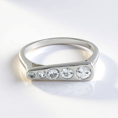 Cavill - Zilveren Ring - 925 Sterling Zilver Geplatineerd - Cambodjaanse Zirkoon 1 24 ct - Briljant Slijpsel - Elegante Bezelzetting Ring