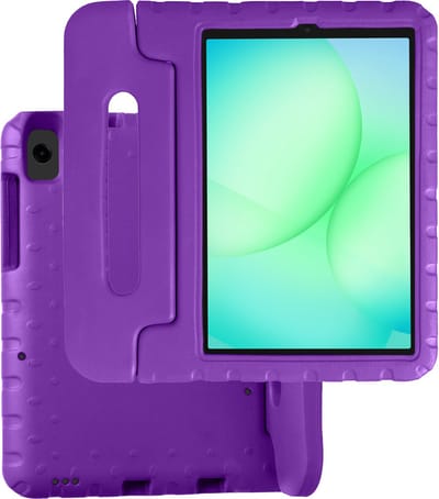 Hoesje Geschikt voor Samsung Galaxy Tab A11 / A9 - Kinderhoes Shockproof Bumper - Kidsproof Case - Tablet Hoes - Kinder Hoes Cover - Paars