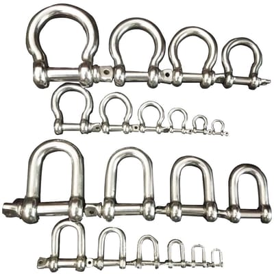 Dailygoods- D-ringbeugel Heavy-Duty - 304 Roestvrij Stalen Beugel - Duurzaam - Slijtagebestendig - Vochtbestendig - Sterk Draagbaar - Haak