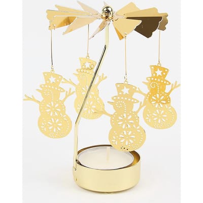 1 stuks Metalen Warme Roterende Kaarsenhouder Kerst Roterende Kaarsenhouder Dinerfeest Bruiloftsfeest Kaarsenhouder Decoratie Cadeau