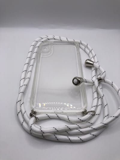 Siliconen Camera/Lens Bescherming Back cover hoesje met wit Koord - Geschikt voor iPhone XR - Transparant