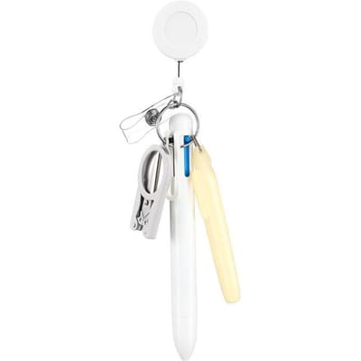 Ensemble Stylo Infirmière Macaron Badge Mini Badge Évolutif Accessoires Stylo à Bille Stylo Fluorescent Ciseaux Pliants Porte-clés