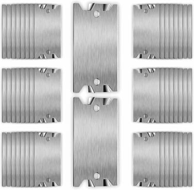 200 Stuks Nagelplaten voor Noppen - Stalen Veiligheidsplaten voor Sanitair en Bedrading - 1,5 x 2,5 Inch Kabelbeschermers