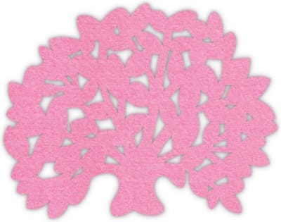Boom vilt onderzetters - Roze - 6 stuks - 11 x 10 cm - Tafeldecoratie - Glas onderzetter - Cadeau - Woondecoratie - Woonkamer - Tafelbescherming - Onderzetters Voor Glazen - Keukenbenodigdheden - Woonaccessoires - Tafelaccessoires